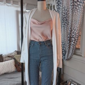 White Soft Long Cardigan - Size M - Express